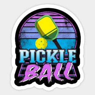 Retrowave Vaporwave Pickleball Paddle Vintage Pickle Ball Sticker